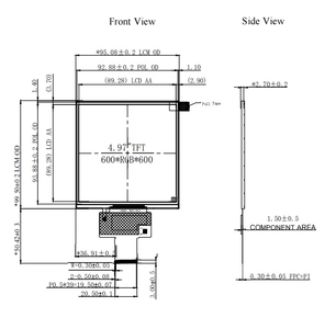 <span class=keywords><strong>5</strong></span> <span class=keywords><strong>inch</strong></span> Vuông <span class=keywords><strong>LCD</strong></span> hiển thị 600x600 độ sáng cao 900nits ota7290b điều khiển IC TFT màn hình <span class=keywords><strong>LCD</strong></span> cho ai trợ lý Nhà Thông Minh POS - Product Image 4