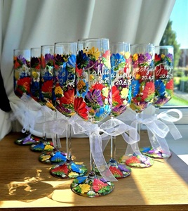 Verre personnalisé peint <span class=keywords><strong>à</strong></span> la main, motif floral moderne, réutilisable, étanche, grande capacité, portable, pour usage domestique, cadeau pour enfants - Product Image 2