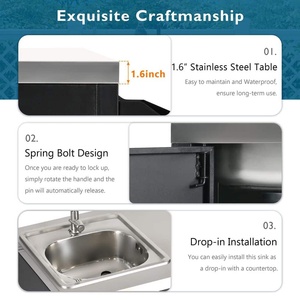 AJUNION 55.5 pulgadas Carrito <span class=keywords><strong>de</strong></span> cocina para exteriores, isla <span class=keywords><strong>de</strong></span> cocina <span class=keywords><strong>de</strong></span> acero para exteriores, carrito <span class=keywords><strong>de</strong></span> <span class=keywords><strong>barbacoa</strong></span> <span class=keywords><strong>con</strong></span> encimera <span class=keywords><strong>de</strong></span> acero inoxidable y <span class=keywords><strong>fregadero</strong></span> - Product Image 5