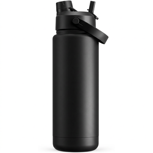 Straw Lid Outdoor Flask 1000ml Stainless Steel <b>Insulated</b> Invisible Integrated Handle Gym Sports Water <b>Bottle</b> - Product Image 1