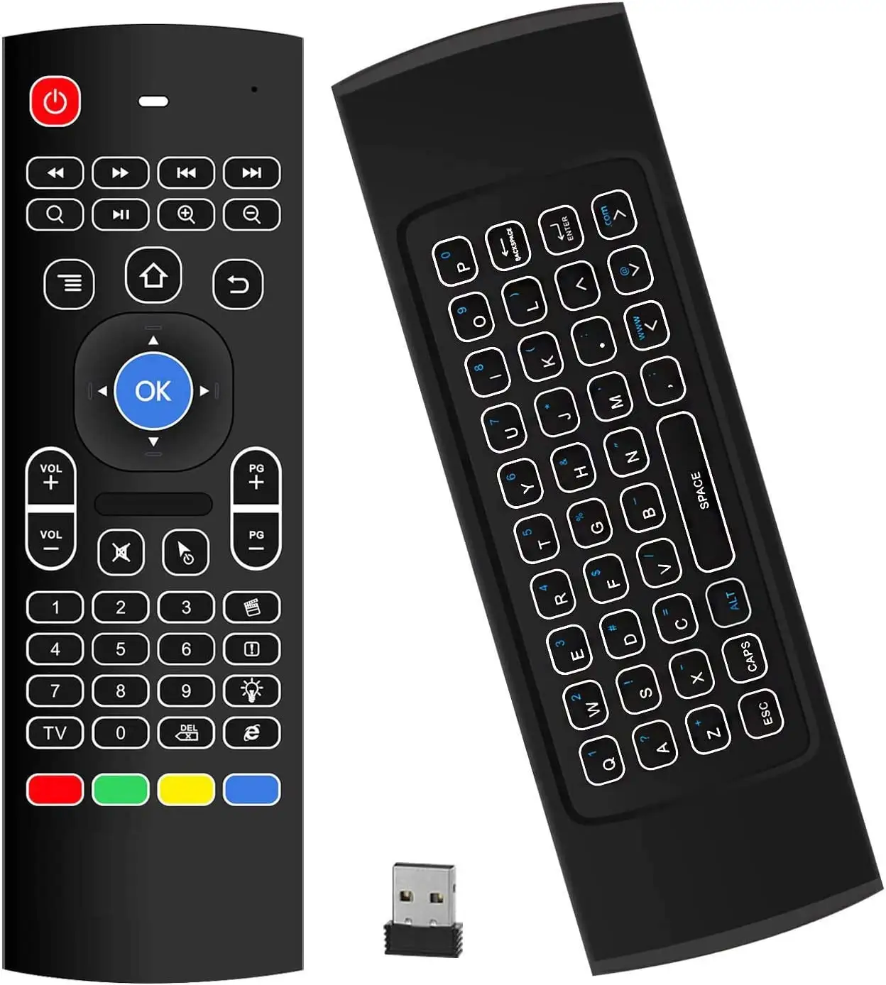 Air Mouse Remote MX3 Pro with Backlit, 2.4G Air Remote with Wireless Keyboard,Backlit and Key-Learning for android tv box
