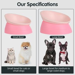 Comedero <span class=keywords><strong>Bulldog</strong></span> Duradero Antideslizante Desmontable para Perros y Gatos con Base Inclinada para Uso en Interiores (Rosa, 2 Tazas, Perros Pequeños/Medianos) - Product Image 5