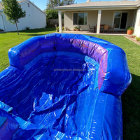 Toboggan aquatique gonflable commercial personnalisable pour l'extérieur, thème méduse, grand toboggan aquatique sec et humide, piscine détachable, pour enfants et adultes