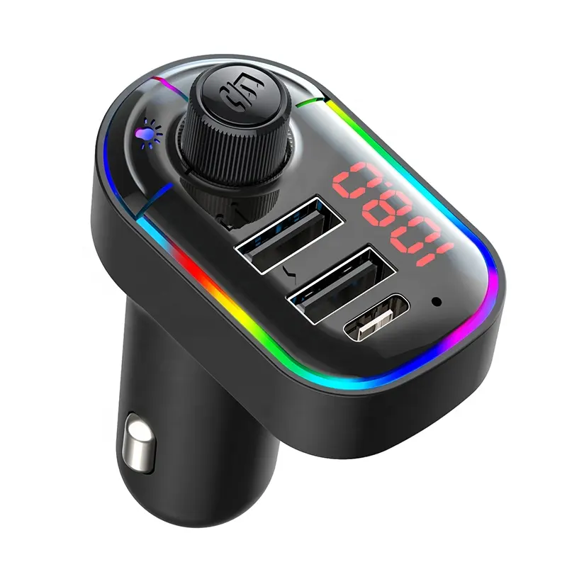 Wholesale car mp3 player wireless in-car bluetooth fm transmitter mp3 car player with 7 colorful lights