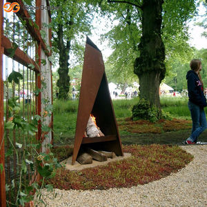 GNEE Corten Steel Freestanding Eco-Friendly Rustic Outdoor Fire Pit with Firewood Easy Install for Outdoor Gatherings - Product Image 4