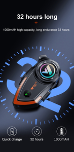 カスタムロゴプリントオートバイインターホンY80-2Xブルートゥース5.0 4 EQエフェクト1000MAH2人モーター500Mインターホンヘルメット用 - Product Image 2