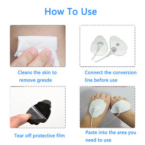 Snap sepuluh dapat digunakan kembali tipe telapak tangan fisioterapi electrestimulador tombol mesin elektroda pengganti bantalan Gel dengan tombol untuk puluhan - Product Image 5