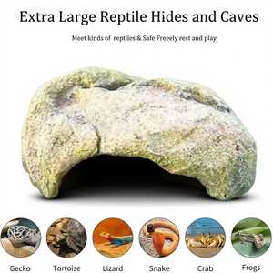 Abri extra large en résine pour reptiles, cachette pour serpents, abri pour terrarium pour python <span class=keywords><strong>ball</strong></span>, habitat pour lézards, gecko léopard, <span class=keywords><strong>dragon</strong></span> barbu - Product Image 5