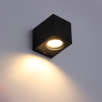 Lampes murales LED GU10 IP65, design moderne, matériau PC, forme carrée, noir/blanc, montage en surface, utilisation extérieure