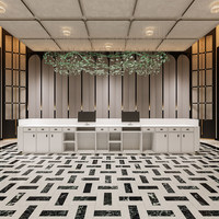 Comptoir de réception oblong pour hôtel et bar, caisse de luxe légère en MDF, ensemble complet sur mesure haut de gamme pour service commercial et bureautique