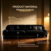 2026 Neues Modernes Italienisches Ultra-Einfaches Cremefarbenes Wolken-Inspiriertes Beflocktes Stoff-Relaxsofa Modulares Zweisitzer-Ecksofa