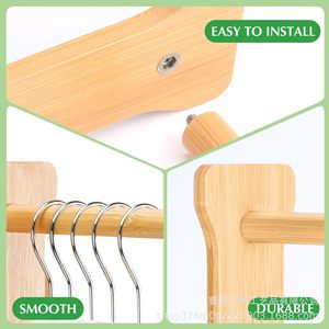 Wooden Magnetic Double Layer Coat Rack Wall Mounted <b>Clothes</b> Organizer <b>Storage</b> Shelf Multifunctional - Product Image 4
