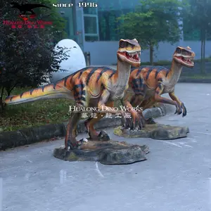High Quality Other Amusement Park Fiberglass Products Dinosaur Landscape and Eoraptor