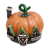 Maison de Village féerique en résine citrouille, pour Halloween