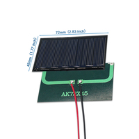 Panneaux solaires miniatures PERC DIY 72*45 6V 70mA en époxy, modèles en stock pour la recharge de batteries, fournisseur OEM en gros, câble de 15 cm