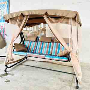 Gazebo đu giường với muỗi lưới hông ngoài trời Swing ngu gục với đệm và gối 3 chỗ ngồi ngoài trời Patio Swing ghế - Product Image 3