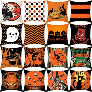 2022 Happy Halloween Sierkussen Covers Nieuwe Ontworpen Pompoen Ghost Truc Of Behandelen Kussenslopen Decoraties Kussenhoes