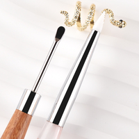 Stylo de sculpture pour nail art en silicone et acier de luxe, double tête, pour peinture florale 3D, manche en bois, multifonctionnel, pour gel et vernis.