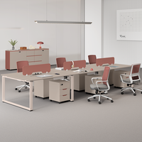 Bureau de travail moderne minimaliste ou bureau en bois double face kaki pour deux personnes