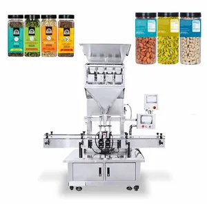 High Quality Automatic Rice Nuts Grain Seed Beans Granule Weighing Can Carton Tube Jar Filling Machine for Manufacturing Plant