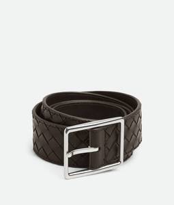 Cinturón de Cuero Genuino Bottega BV para Hombre, Estilo Formal y de Negocios, Lujoso, Tejido Intreccio, con Hebilla de Pin, para Traje, Estilo Veneta - Product Image 1