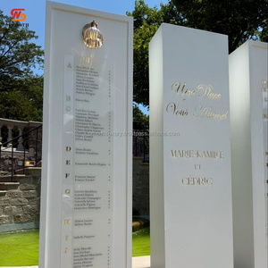 Smooth White Acrylic <b>Wedding</b> Arch Pillar Name and Seating Chart <b>Sign</b> with Bell for <b>Wedding</b> Events and <b>Welcoming</b> Guests - Product Image 2