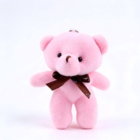 Porte-clés en peluche ours en peluche OEM personnalisé de 11 cm, porte-clés animal en peluche doux, breloque de sac en peluche courte, cadeau d'anniversaire