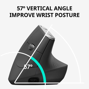 Original Logitech MX Vertical Bluetooth Wireless Ergonomic <strong>Mouse</strong> 4000DPI Multi-function <strong>With</strong> 2.4GHz USB Rechargeable for Office - Product Image 2