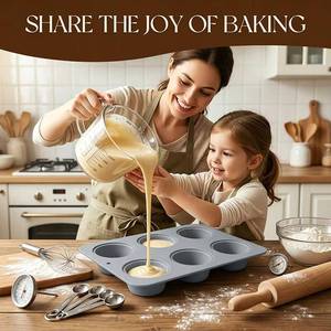 Moule à gâteau en silicone antiadhésif de qualité platine LFGB sans BPA, personnalisable en usine MUYULINS, 6 cavités en forme de myrtille - Product Image 4