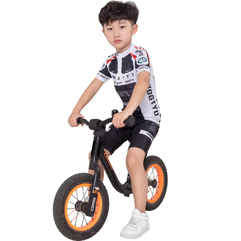 Kinder Outdoor Cycling Balans Auto Zomer Korte Mouw Reflecterende Race Slip Slip Pak Logo