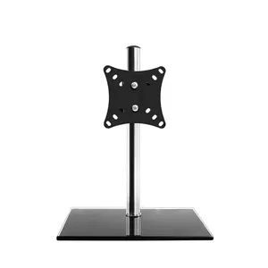 Universale 14-27 pollici Ufficio del computer portatile del computer di base di vetro supporto del monitor TV stand