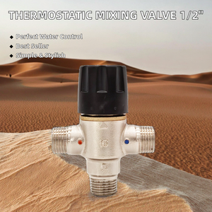 Válvula de Control Termostática de Latón de Alta Calidad de 1/2" DN15, Válvula Mezcladora Termostática de Agua OEM - Product Image 2