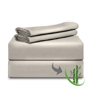 Eco Friendly 100% <strong>Bamboo</strong> Fiber 4-in-1 Bedding Set, Breathable Soft Fitted <strong>Sheet</strong> Flat <strong>Sheet</strong> Pillow Covers for <strong>UK</strong> Sizes - Product Image 5