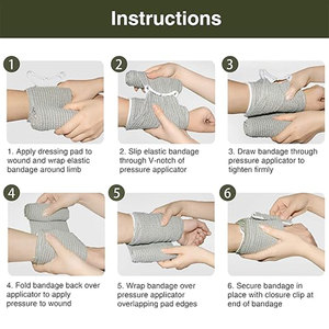 Vente en gros de <span class=keywords><strong>pansement</strong></span> de premiers soins stérile par compression, <span class=keywords><strong>pansement</strong></span> israélien tactique pour traumatismes d'urgence - Product Image 5
