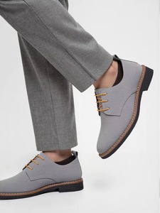 <span class=keywords><strong>Scarpe</strong></span> Oxford da <span class=keywords><strong>Uomo</strong></span> Taglie Forti in Pelle Scamosciata con Lacci, Suola in Gomma, Fodera in PU, per Ufficio e Uso Quotidiano - Product Image 5