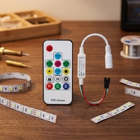Controlador de Píxeles RGB Mini RF de 14 Teclas, 3 Pines, para Tiras LED WS2811 WS2812B SK6812, DC 5-24V, Ideal para Retroiluminación de TV DIY