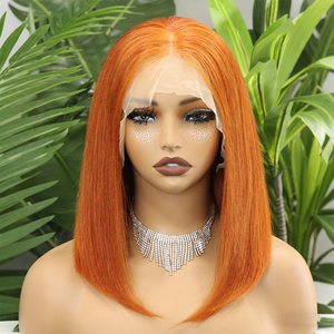 FH #350 Colored Straight Human Hair <b>Bob</b> <b>Wigs</b> 13x4 Transparent Lace Frontal Vietnamese Hair Short <b>Wig</b> - Product Image 3