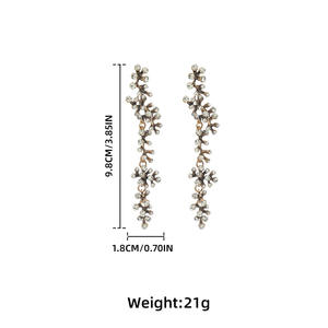 ต่างหูแฟชั่น Kaimei 2026 รูปทรงกิ่งไม้ประดับเพชร หลายชั้น ต่างหูระย้าแบบยาว สำหรับงานปาร์ตี้ สไตล์วินเทจ ลายใบไม้สีทอง สำหรับผู้หญิง - Product Image 5