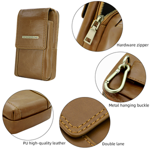 Portefeuille de sport pour téléphone, sacoche pour <span class=keywords><strong>homme</strong></span>, étui double en cuir pour <span class=keywords><strong>iPhone</strong></span> 12 <span class=keywords><strong>11</strong></span> Xs XR 13 <span class=keywords><strong>Pro</strong></span> Max, porte-cartes - PU - Product Image 5
