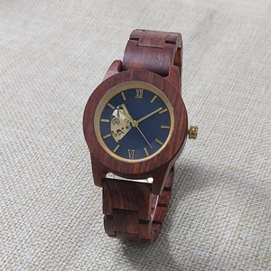 Wooden <strong>Watch</strong> with Inlaid Steel <strong>Unique</strong> Carved Dial Real Nail Hour Markers Miyota Quartz Movement Uniquely Charming Wooden <strong>Watch</strong> - Product Image 2