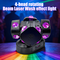 Avastron 2026 Nouvelle Lumière de Scène Disco Rotative à 4 Têtes 200W 16x10W LED RGBW 4-en-1 Effet Beam Laser Stroboscope Aluminium+Plastique pour DJ Club et Scène