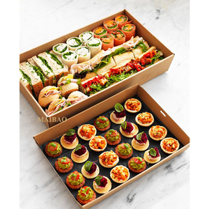 Personnalisé grand écologique kraft carton <span class=keywords><strong>brunch</strong></span> pâturage boulette de viande restauration <span class=keywords><strong>plateau</strong></span> <span class=keywords><strong>plateau</strong></span> à <span class=keywords><strong>emporter</strong></span> emballage alimentaire boîtes à lunch - Product Image 1