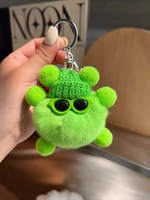 Soododo 2026 Adorable Peluche Lapin Rex à Longues Jambes, Petit Ballon de Charbon, Porte-clés de Voiture, Pendentif de Sac, Jouet en Peluche Entièrement Fait Main, Cadeau