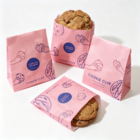 Sacs en papier personnalisés avec logo imprimé, résistants à l'huile, pour emballage alimentaire jetable, frites, poulet et biscuits