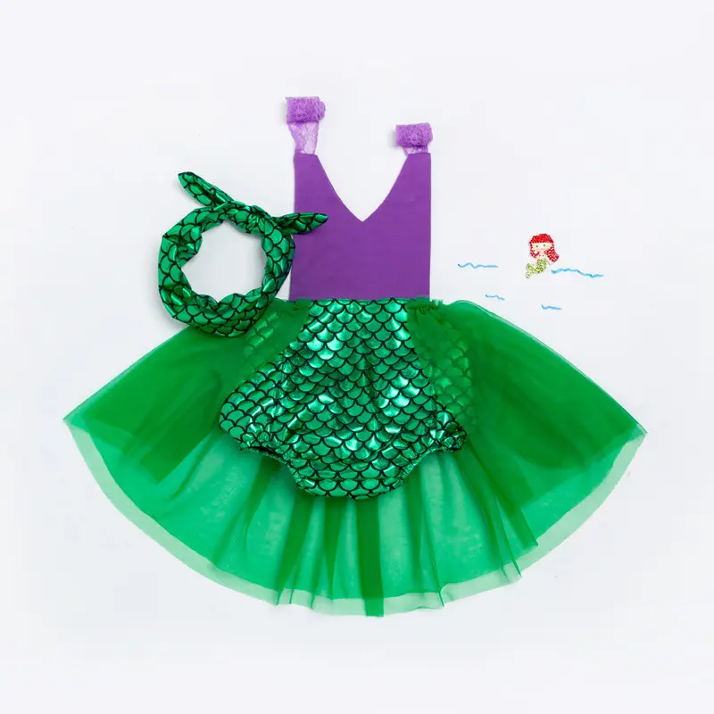 2022 en iyi satmak çocuklar cadılar bayramı Cosplay kostüm elbise Tutu küçük denizkızı kostüm