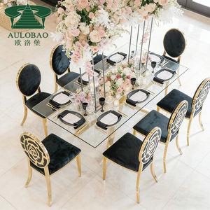 Silla de Comedor Dorada de Acero Inoxidable para Hotel, Artículos para Fiestas - Product Image 4