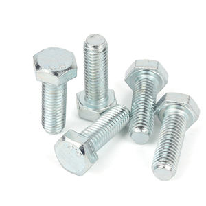 בורג משושה עם הברגה מלאה, פלדת פחמן DIN 933 דרגה 8.8, ציפוי אבץ כחול-לבן - Product Image 1