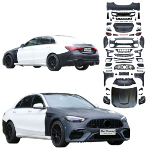Kit di Montaggio Diretto per Benz Classe C <span class=keywords><strong>W205</strong></span> 2015-2021 a W206 C63 <span class=keywords><strong>AMG</strong></span> 2025 con Paraurti, Cofano, Portellone e Fari Anteriori - Product Image 1