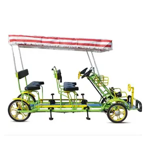 ที่นิยม Quadricycle 4ล้อตีคู่จักรยานแร็คหลังคา2คนเซอร์เรย์จักรยานสำหรับสวนสาธารณะเช่าการท่องเที่ยว