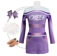 Uniformes de cheerleading personnalisés de haute qualité pour filles, vêtements de danse athlétique, combinaison scintillante avec strass, combinaison de compétition